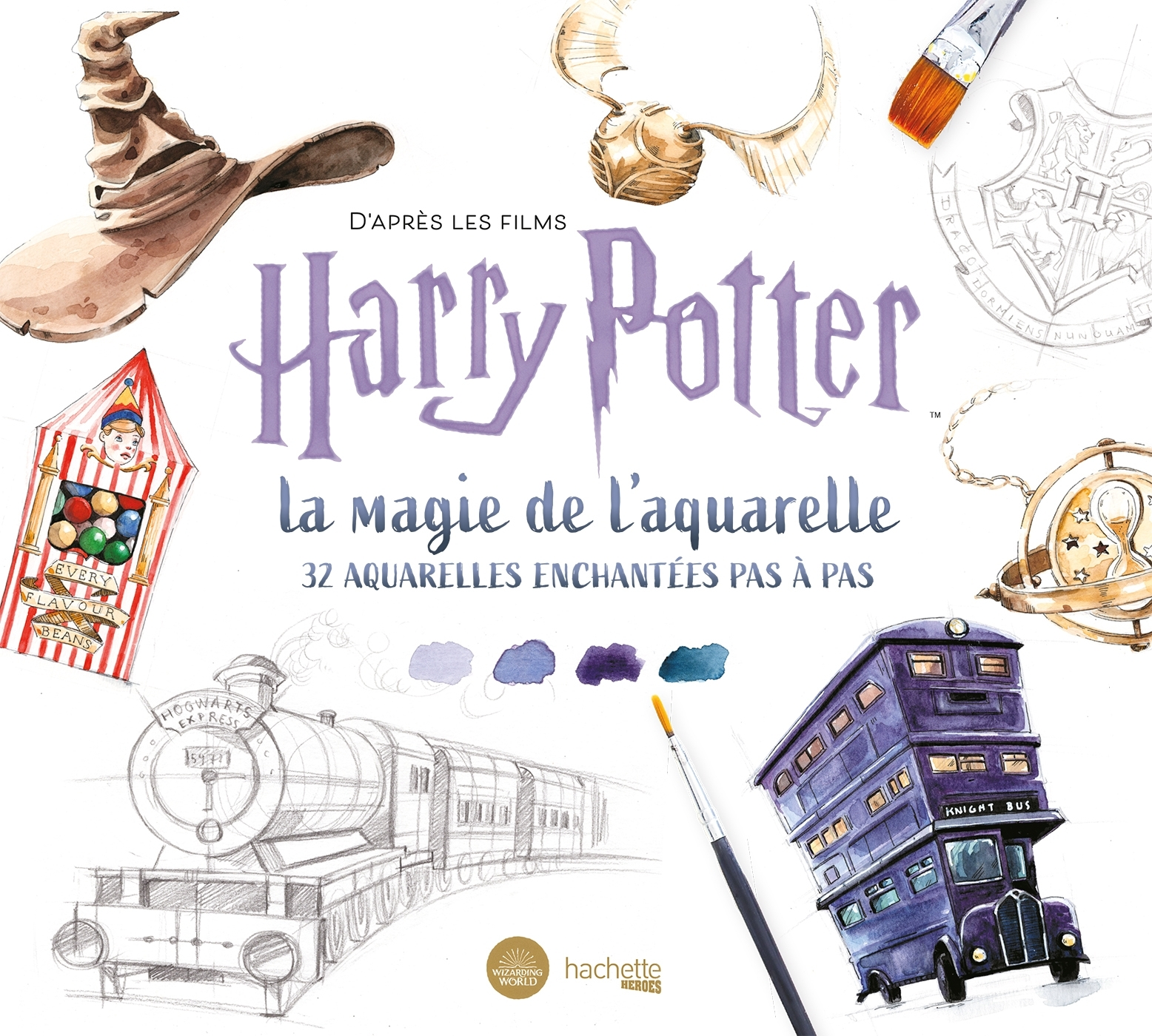 D'Apres Les Films Harry Potter : La Magie De L'Aquarelle - 32 Aquarelles Enchantees Pas A Pas       