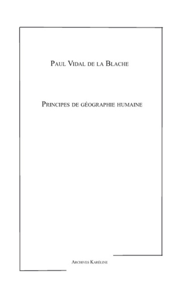 Principes De Geographie Humaine