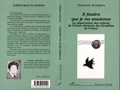 Il Faudra Que Je Me Souvienne - La Deportation Des Enfants De L'Union Gen.Des Israelites De France