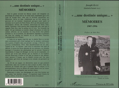 "  Une Destinee Unique " Memoires 1907-1996